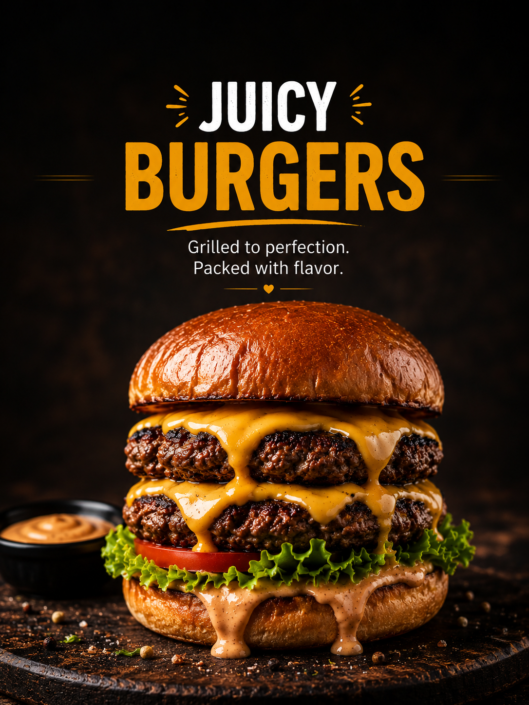 Gourmet double cheeseburger